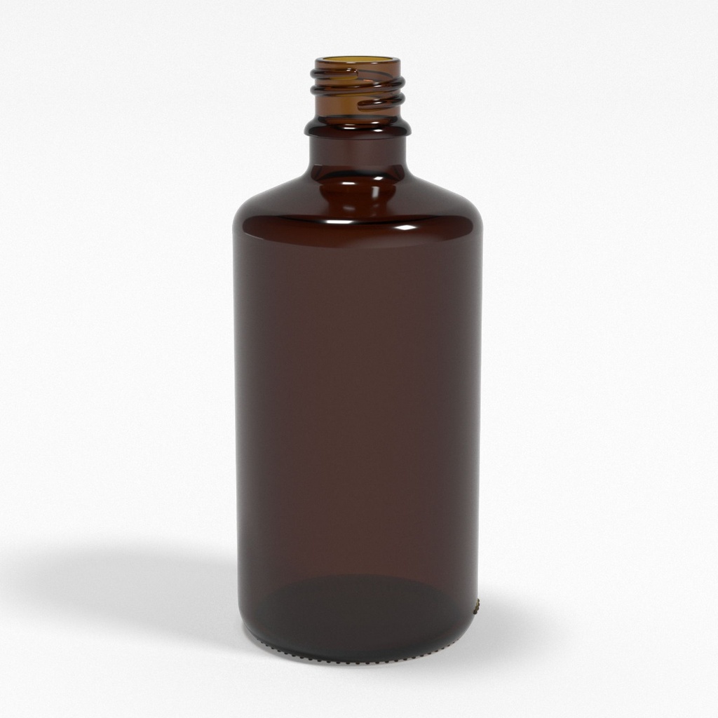 [BGF0101] Braunglasflasche 100ml DIN18 - für Kolloide & Öle
