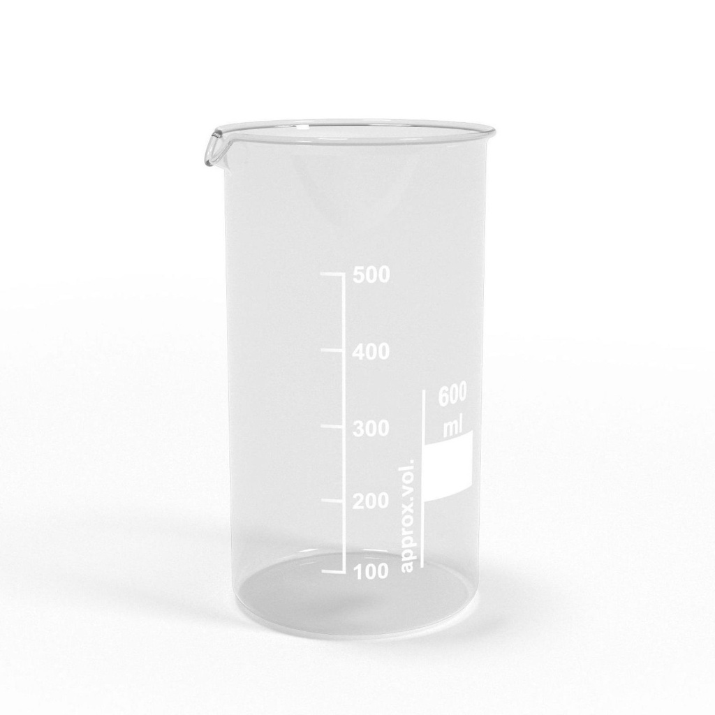 [BGB0600T] Becherglas 600ml mit Teilung und Ausguss Tall