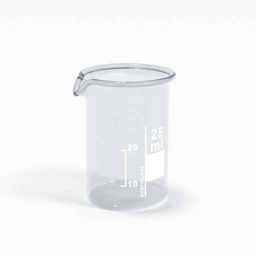 [BGB0025L] Becherglas 25ml mit Teilung und Ausguss Low