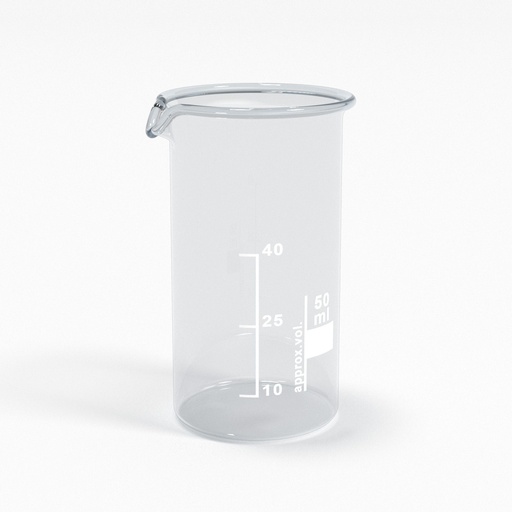 [BGB0050T] Becherglas 50ml mit Teilung und Ausguss Tall