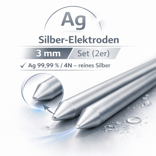 Colloimed Silber-Elektroden (Ag 99,99 %), 3 mm Ø, angespitzt (Paar)