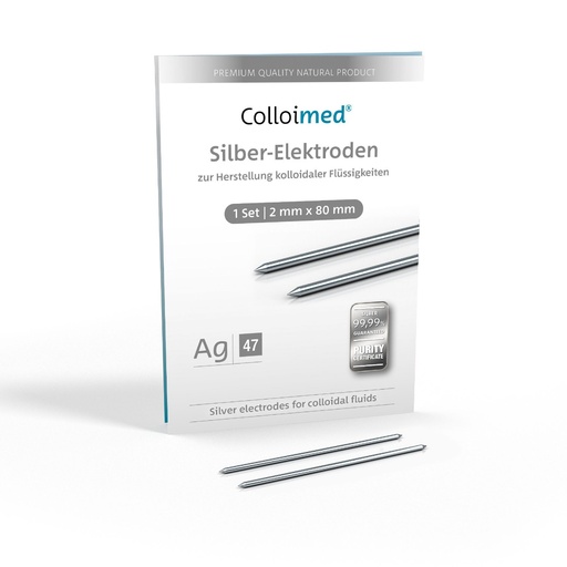 [M21005] Colloimed Silber-Elektroden Ag – Ø 2 mm, Länge 80 mm (Paar)