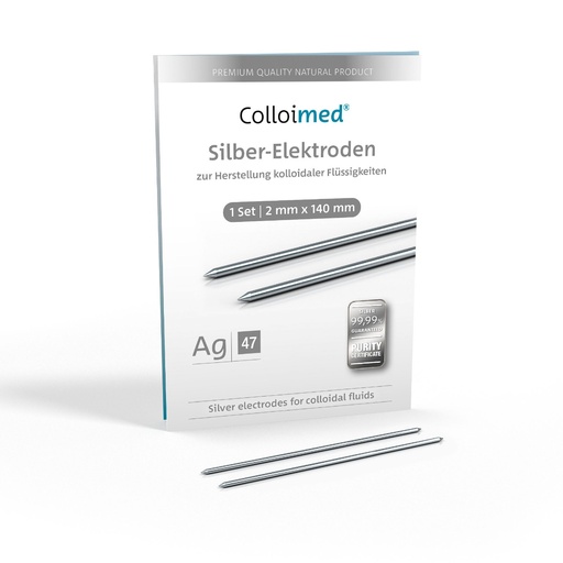 [M21012] Colloimed Silber-Elektroden Ag – Ø 2 mm, Länge 140 mm (Paar)