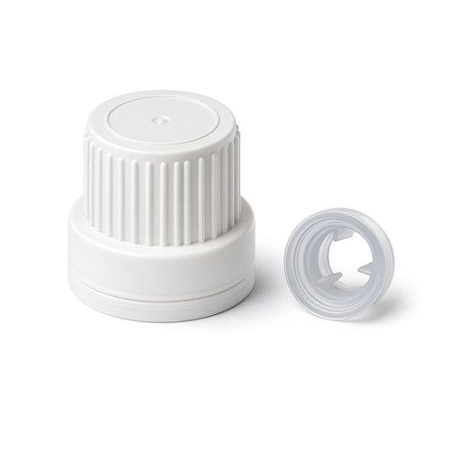 [BG0KD18G] Schraubverschluss DIN18 für Braunglasflaschen, weiß mit Gießring