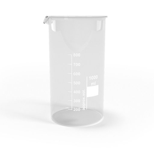 [BGB1000T] Becherglas 1000ml (1L) Teilung und Ausguss Tall