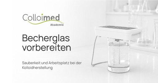 Becherglas und Arbeitsplatz für kolloidale Dispersionen vorbereiten