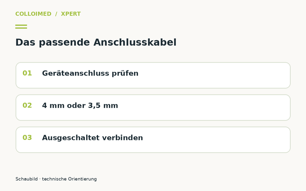 Xpert mit XXL-Elektroden verbinden: passende Kabel